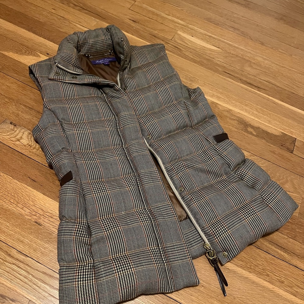 Ralph Lauren Classic Puffer Vest with Leather Details